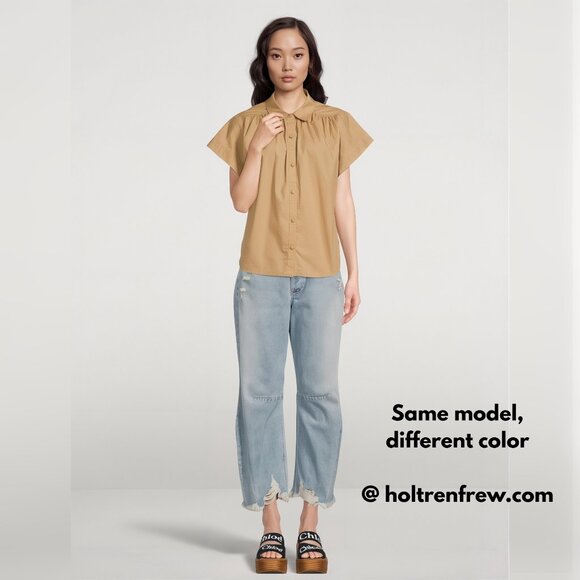 SzM Citizens of Humanity Cap-Sleeve Blouse in Mocha Mousse - RUNS LARGE - Picture 11 of 12